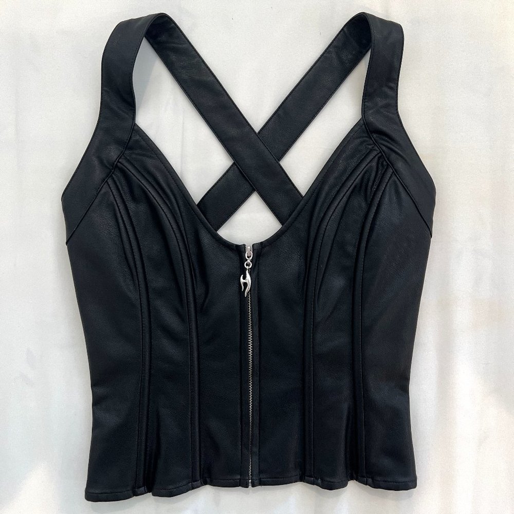 NWT Miaou Valda Corset Top in Black - Size XXS